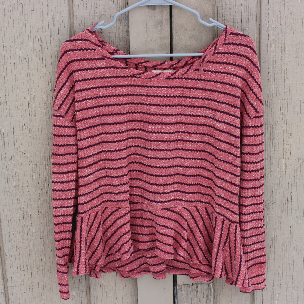 Free People Pink Stripped Shirt